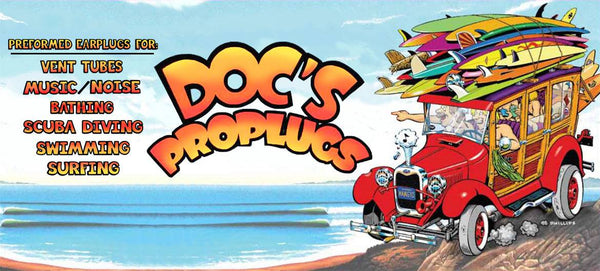 Doc's Proplugs - Vented, Clear w/ Leash - surferswarehouse