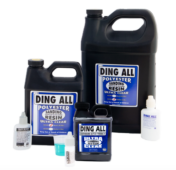 DING ALL SURFBOARD REPAIR ULTRA CLEAR POLYESTER SANDING RESIN 