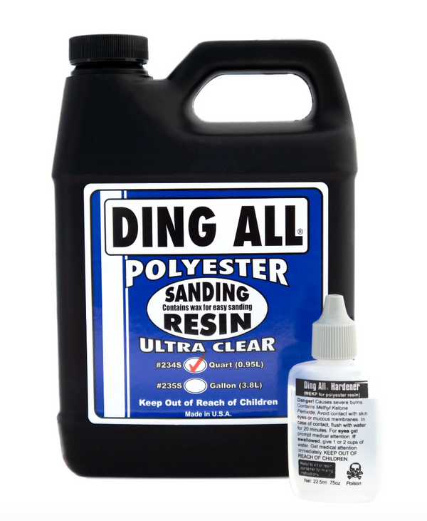 DING ALL SURFBOARD REPAIR ULTRA CLEAR POLYESTER SANDING RESIN 