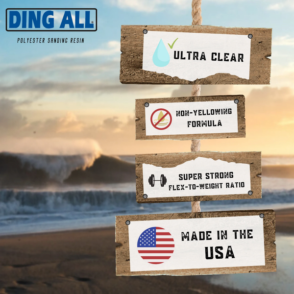 DING ALL SURFBOARD REPAIR ULTRA CLEAR POLYESTER SANDING RESIN