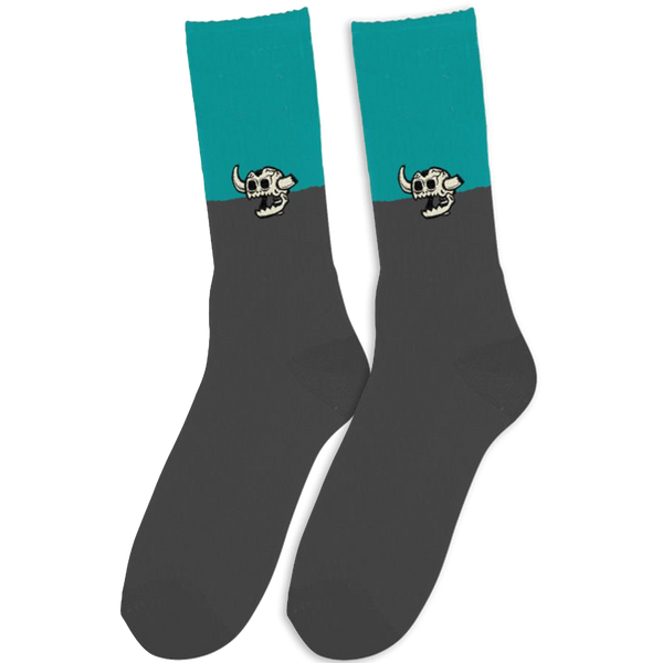 TOY MACHINE DEAD MONSTER SPLIT CREW SOCK TEAL