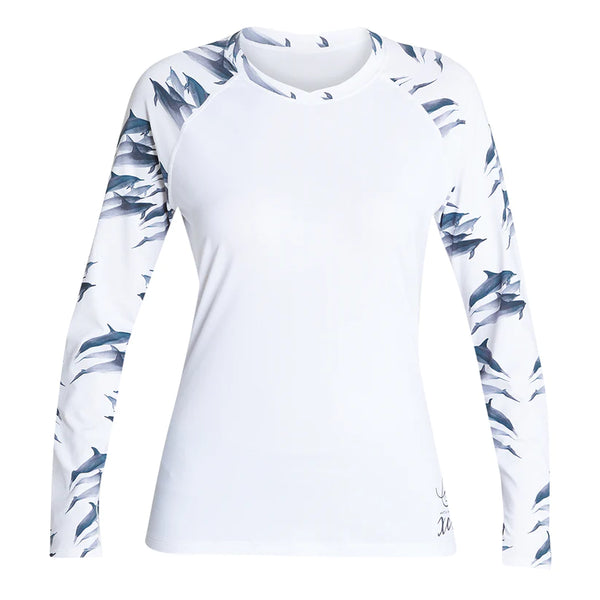 Xcel Women's Ocean Ramsey Water Inspired Long Sleeve Ventx Relaxed Fit UV Top Sun Protection surferswarehouse.myshopify.com