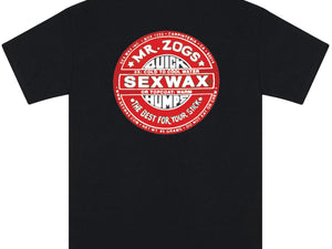 MR. ZOGS SEX WAX RED LOGO BLACK TEE SHIRT - surferswarehouse