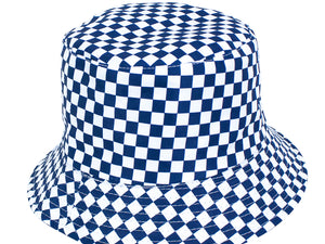 NAVY "CHECKERS" REVERSIBLE BUCKET HAT Hats surferswarehouse.myshopify.com