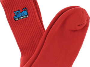 TOY MACHINE DEVIL CAT CREW SOCKS - RED product_type surferswarehouse.myshopify.com